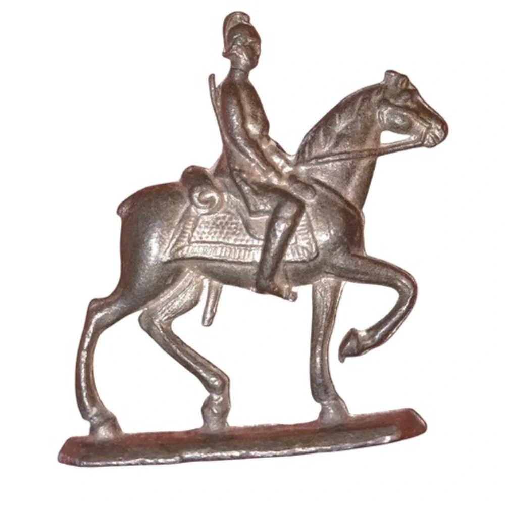 Vintage Lead Soldier w/ Horse Cavalry Collectible Not Painted 2